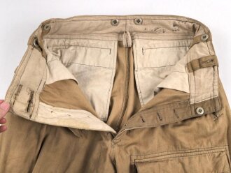 Afrikakorps Luftwaffe, Tropenhose in gutem Zustand, getragenes Kammerstück