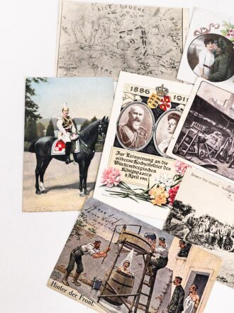 Kaiserreich und 1. Weltkrieg, 10 Stück Ansichtskarten