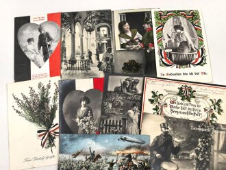Kaiserreich und 1. Weltkrieg, 10 Stück Ansichtskarten