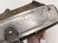 Innenfutter Wehrmacht für einen Stahlhelm Modell 1935, Datiert 1939,  für Kopfgrösse 59 und Glockengrösse 66. Innne mit Klebstoff verschmiert.