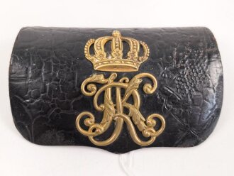 Württemberg Deckel für einen Kartuschkasten für Offiziere im Dragoner-Regiment Königin Olga (1. Württembergisches) Nr. 25.
