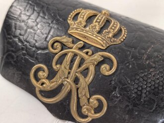 Württemberg Deckel für einen Kartuschkasten für Offiziere im Dragoner-Regiment Königin Olga (1. Württembergisches) Nr. 25.