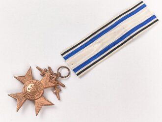Bayern , Verleihungs Urkunde für das Militär Verdienstkreuz 3.Klasse mit Schwertern. Ausgestellt auf einen Gefreiten im Infanterie Regiment 23. Dazu die Auszeichnung, ein Band beiliegend