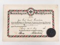 1.Weltkrieg, "Sammlung von Goldschmuck 1916" Schmuckblatturkunde von 1917,  dazu die Medaille  " In eiserner Zeit"