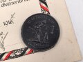 1.Weltkrieg, "Sammlung von Goldschmuck 1916" Schmuckblatturkunde von 1917,  dazu die Medaille  " In eiserner Zeit"