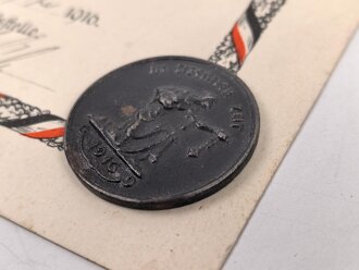 1.Weltkrieg, "Sammlung von Goldschmuck 1916" Schmuckblatturkunde von 1916,  dazu die Medaille  " In eiserner Zeit"