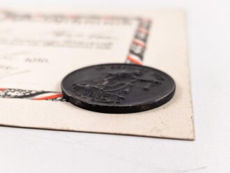 1.Weltkrieg, "Sammlung von Goldschmuck 1916" Schmuckblatturkunde von 1916,  dazu die Medaille  " In eiserner Zeit"