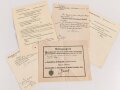 Preussen, Verleihungsurkunde zum Verdienstkreuz für Kriegshilfe, ausgestellt auf einen Eisenbahn Obersekretär 1918. Dazu die Verleihungsurkunde zum Oldenburger Friedrich August Kreuz II. Klasse , ausgestellt am 24.1.1918