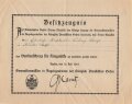 Preussen, Verleihungsurkunde zum Verdienstkreuz für Kriegshilfe, ausgestellt auf einen Eisenbahn Obersekretär 1918. Dazu die Verleihungsurkunde zum Oldenburger Friedrich August Kreuz II. Klasse , ausgestellt am 24.1.1918