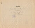 Preussen, Verleihungsurkunde zum Verdienstkreuz für Kriegshilfe, ausgestellt auf einen Eisenbahn Obersekretär 1918. Dazu die Verleihungsurkunde zum Oldenburger Friedrich August Kreuz II. Klasse , ausgestellt am 24.1.1918