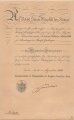 Preussen, Verleihungsurkunde für das Allgemeine Ehrenzeichen, ausgestellt 1909. Auf einen wenig grösseren,  dünnen Karton aufgeklebt ?