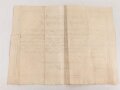 Bayern , Verleihungs Urkunde für das König Ludwig Kreuz für Heimatverdienste, ausgestellt auf einen Unteroffizier des Landwehr Infanterie Regiment 4 am 26.4.1917. Die Urkunde mehrfach gefaltet. Dazu das Abzeichen samt Bandabschnitt