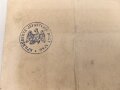 Hessen, Verleihungsurkunde Allgemeines Ehrenzeichen für Tapferkeit, ausgestellt auf einen Angehörigen im Reserve Infanterie Regiment 80 . Mehrfach gefaltet