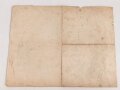 Preussen, Verleihungsurkunde zur Kriegs Denkmünze 1870/71 für Combattanten, ausgestellt am 1.8.1871 auf einen Angehörigen im Füsilier Regiment 73. Eigenhändige Unterschrift Oberst und Regimentskommandeur. Mehrfach gefaltet
