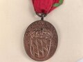 Bayern , Besitzzeugnis zur Jubiläumsmedaille 1905. Mittig gefaltet, dazu die Medaille am Band