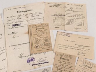 Hamburg, Verleihungsurkunde zum Hanseatenkreuz, ausgestellt am 20.10.1916 auf einen Pionier. Dazu das kreuz am Band sowie diverse weitere Papiere, ein Foto und sein Führungszeugnis