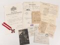 Hamburg, Verleihungsurkunde zum Hanseatenkreuz, ausgestellt am 20.10.1916 auf einen Pionier. Dazu das kreuz am Band sowie diverse weitere Papiere, ein Foto und sein Führungszeugnis