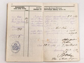 Bayern , Besitzzeugnisse und Militär Paß für einen Angehörigen im Feldartillerie Regiment 20.