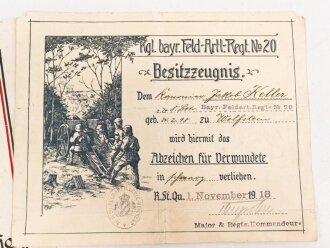 Bayern , Besitzzeugnisse und Militär Paß...