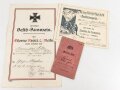 Bayern , Besitzzeugnisse und Militär Paß für einen Angehörigen im Feldartillerie Regiment 20.