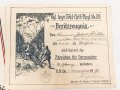 Bayern , Besitzzeugnisse und Militär Paß für einen Angehörigen im Feldartillerie Regiment 20.