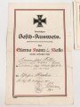 Bayern , Besitzzeugnisse und Militär Paß für einen Angehörigen im Feldartillerie Regiment 20.