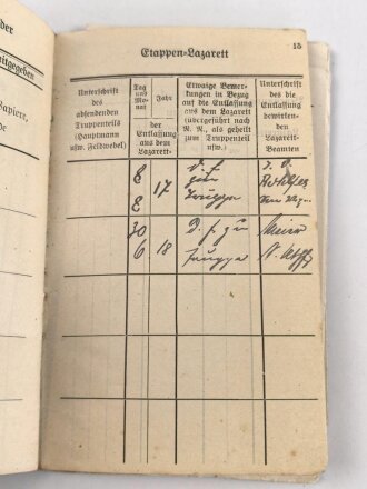 Bayern , Vorläufiger Ausweis für das Eiserne Kreuz II.Klasse, ausgestellt auf einen Angehörigen Reserve Feldlazarett 71 am 7.11.1918.