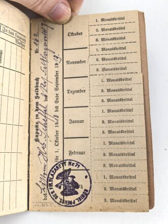 Bayern , Vorläufiger Ausweis für das Eiserne Kreuz II.Klasse, ausgestellt auf einen Angehörigen Reserve Feldlazarett 71 am 7.11.1918.