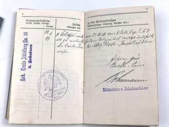 Bayern , Vorläufiger Ausweis für das Eiserne Kreuz II.Klasse, ausgestellt auf einen Angehörigen Reserve Feldlazarett 71 am 7.11.1918.