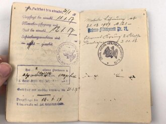 Bayern , Vorläufiger Ausweis für das Eiserne Kreuz II.Klasse, ausgestellt auf einen Angehörigen Reserve Feldlazarett 71 am 7.11.1918.
