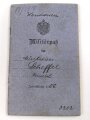 Bayern , Vorläufiger Ausweis für das Eiserne Kreuz II.Klasse, ausgestellt auf einen Angehörigen Reserve Feldlazarett 71 am 7.11.1918.