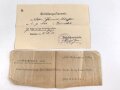 Bayern , Vorläufiger Ausweis für das Eiserne Kreuz II.Klasse, ausgestellt auf einen Angehörigen Reserve Feldlazarett 71 am 7.11.1918.