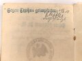 Bayern , Vorläufiger Ausweis für das Eiserne Kreuz II.Klasse, ausgestellt auf einen Angehörigen Reserve Feldlazarett 71 am 7.11.1918.