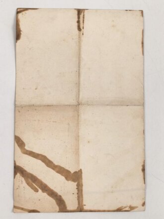 Baden, Verleihungsurkunde zum Verdienstkreuz vom Zähringer Löwen, ausgestellt 1909. Verschmutzt und mehrfach gefaltet