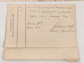 Hessen, Verleihungsurkunde Allgemeines Ehrenzeichen für Tapferkeit, ausgestellt auf einen Angehörigen im Reserve Infanterie Regiment 118 . Mehrfach gefaltet, geklebt