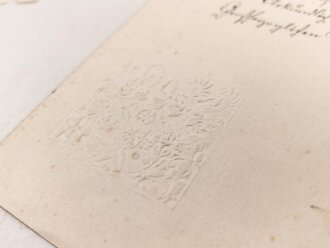 Hessen, Verleihungsurkunde Militär Sanitätskreuz am Kriegsbande, ausgestellt auf einen Angehörigen Etappen Kommandantur 8., dazu eine Dienstaltersurkunde vom 4.7.1914 mit eigenhändiger Unterschrift Ernst Ludwig.