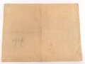 1.Weltkrieg, Besitz Ausweis für das Eiserne Kreuz 2. Klasse 1914, ausgestellt am 8.11.17  auf einen Angehörigen im Stab Armee Nachrichten Kommandeur 3