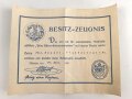 Bayern , Besitzzeugnis für das " Prinz Alfons Erinnerungszeichen", ausgestellt am 29.9.1930