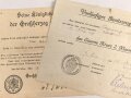 Baden, Verleihungsurkunden eines Matrosen Artilleristen beim schweren Korps Artillerie Regiment 2.
