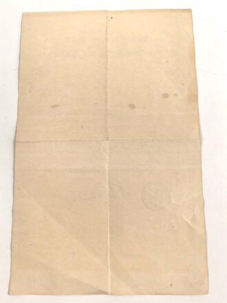 Baden, Verleihungsurkunde für die silberne Verdienstmedaille am Bande der militärischen Karl- Friedrich Verdienstmedaille, ausgestellt am 31.10.1917 auf einen Angehörigen im Reserve Infanterie Regiment No. 440. Mehrfach gefaltet