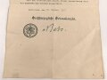 Baden, Verleihungsurkunde für die silberne Verdienstmedaille am Bande der militärischen Karl- Friedrich Verdienstmedaille, ausgestellt am 31.10.1917 auf einen Angehörigen im Reserve Infanterie Regiment No. 440. Mehrfach gefaltet