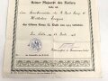 Preussen, Besitz Zeugnis für das Eiserne Kreuz 2. Klasse 1914, ausgestellt am 31.Juli 1916 , DIN A4, mehrfach gefaltet.