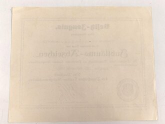 Preussischer Landes Kriegerverband , Besitz Zeugnis zum Jubiläums Abzeichen für 25 jährige treue Mitgliedschaft, ausgestellt am 25.9.1930