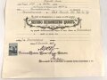 Bulgarien , großformatige Verleihungsurkunde für die Bulgarische Kriegserinnerungsmedaille . Ausgestellt am 20.1.1937. Mehrfach gefaltet, Maße 30 x 42cm