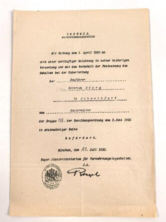 Gruppe Verleihungsurkunden für einen bayrischen Frontkämpfer im 1.Weltkrieg.