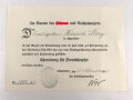 Gruppe Verleihungsurkunden für einen bayrischen Frontkämpfer im 1.Weltkrieg.