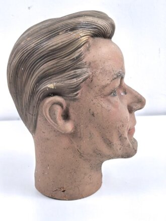 Kopf einer alten Schaufensterfigur, original bemalt, ungereinigtes Stück
