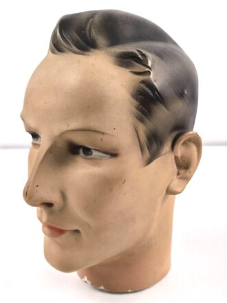 Kopf einer alten Schaufensterfigur , original bemalt,...