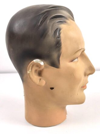 Kopf einer alten Schaufensterfigur , original bemalt, ungereinigtes Stück