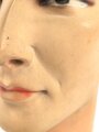 Kopf einer alten Schaufensterfigur , original bemalt, ungereinigtes Stück